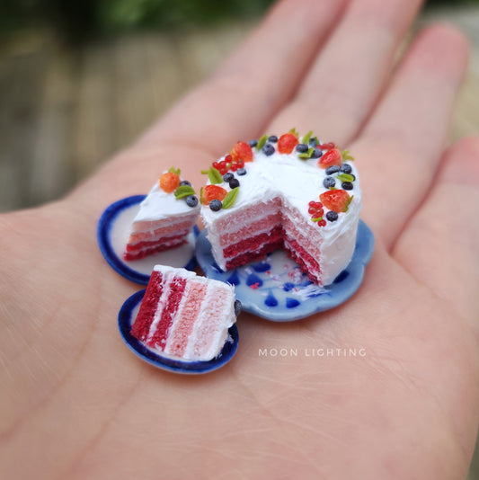 Ombre cake with berries