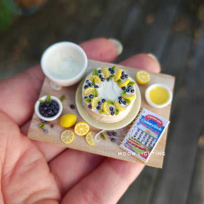 Lemon and blueberry cake board
