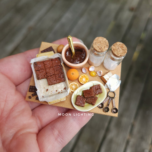 Brownies with oranges board