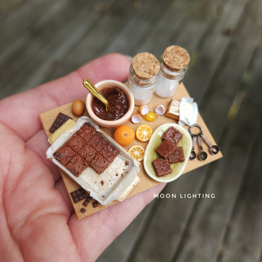 Brownies with oranges board