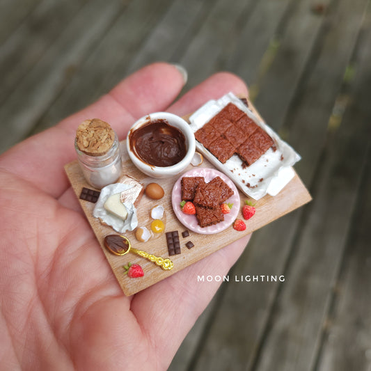 Brownies with strawberries board