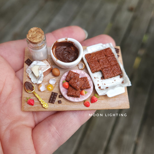 Brownies with strawberries board