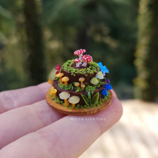 Rainbow toad stool cake