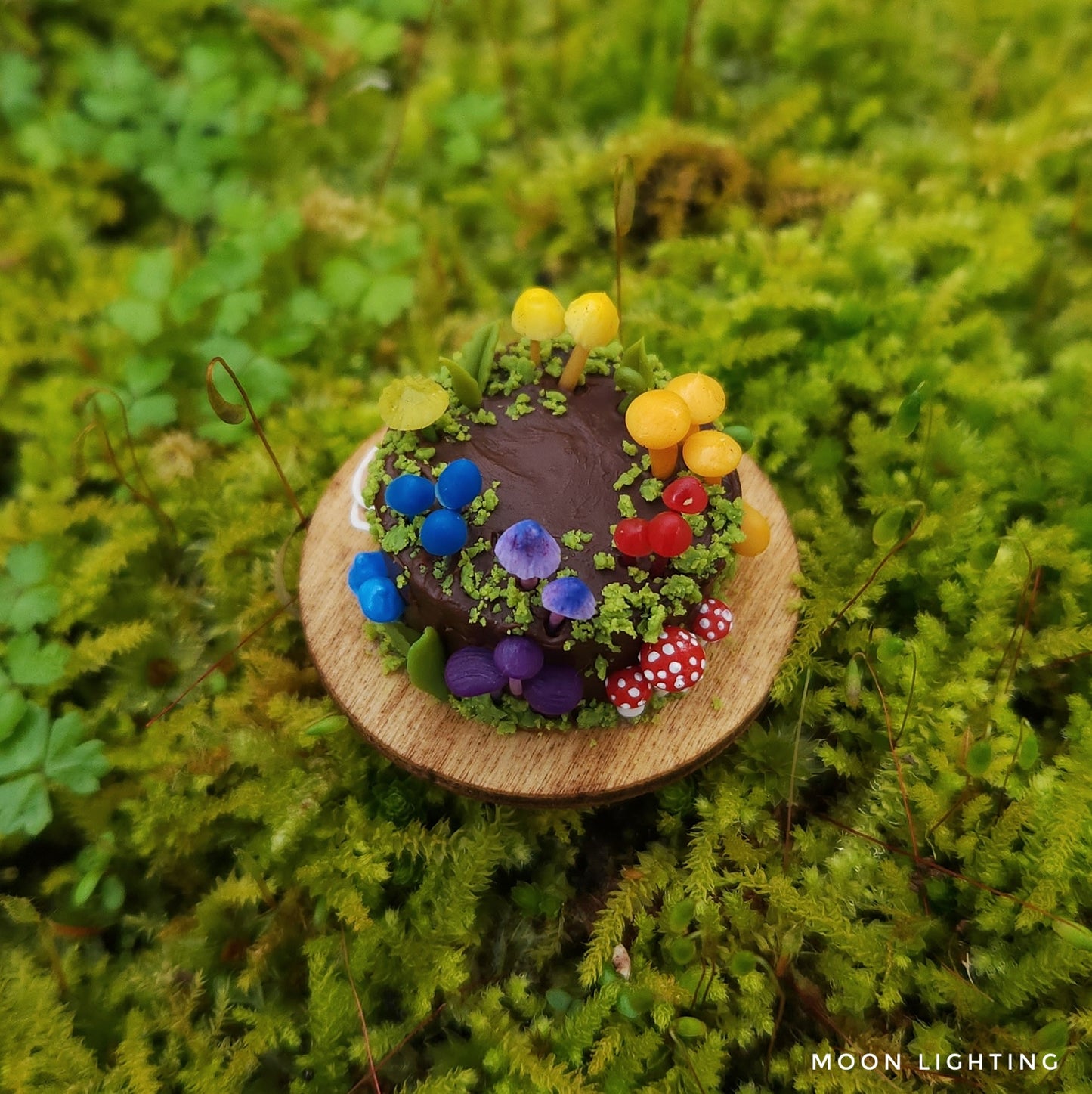 Rainbow toadstool cake