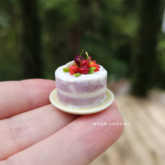 Cake with berries and rose